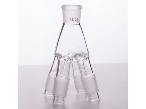 MSE PRO Four-Way Distillation Receiving Tube, (Vacuum Receiver) Grinding Mouth: 19/22