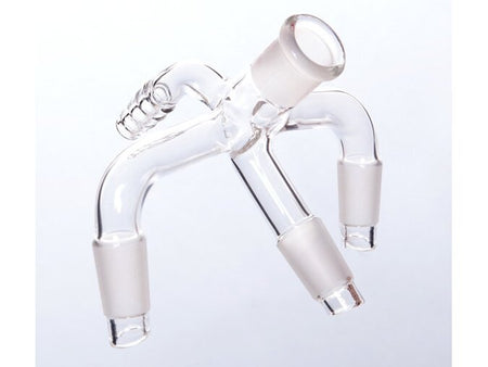 MSE PRO Three-Way Distillation Receiving Tube, with Small Nozzle, Grinding Mouth: 14/20