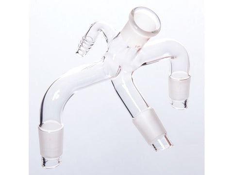 MSE PRO Three-Way Distillation Receiving Tube, with Small Nozzle, Grinding Mouth: 19/22