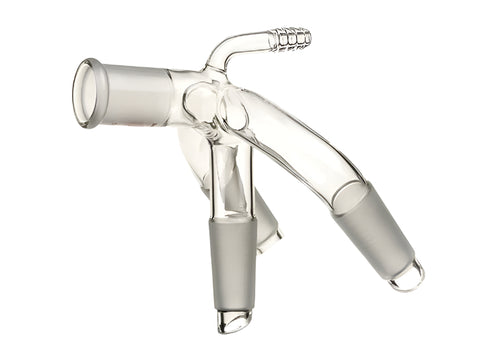 MSE PRO Three-Way Distillation Receiving Tube, with Small Nozzle, Grinding Mouth: 24/40