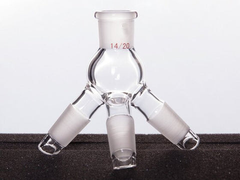 MSE PRO Three-Way Distillation Receiving Tube, Grinding Mouth: 14/20
