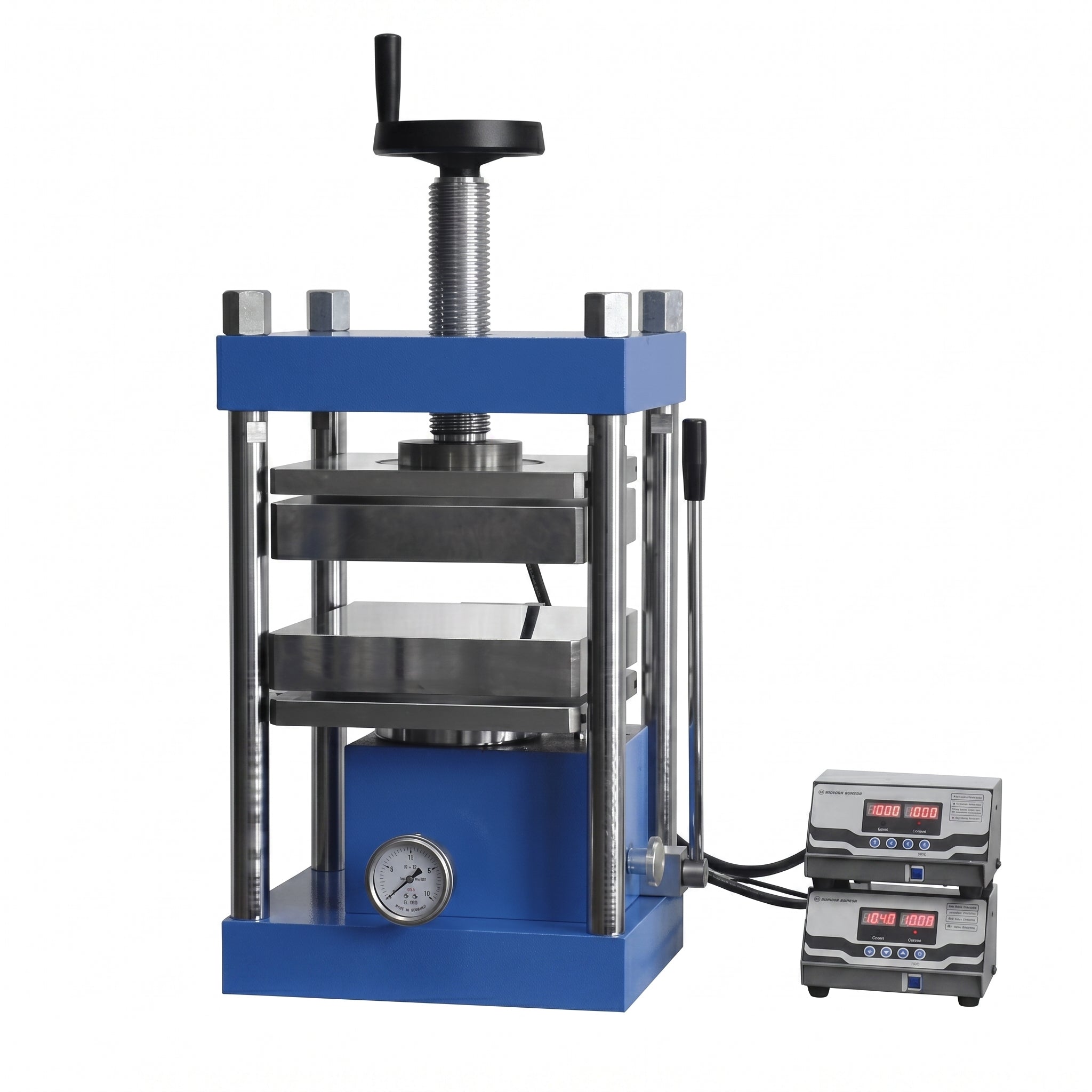 MSE PRO 30-Ton Heated Lab Press (300°C) with Dual Flat Heating Plates (300x300 mm) AI image