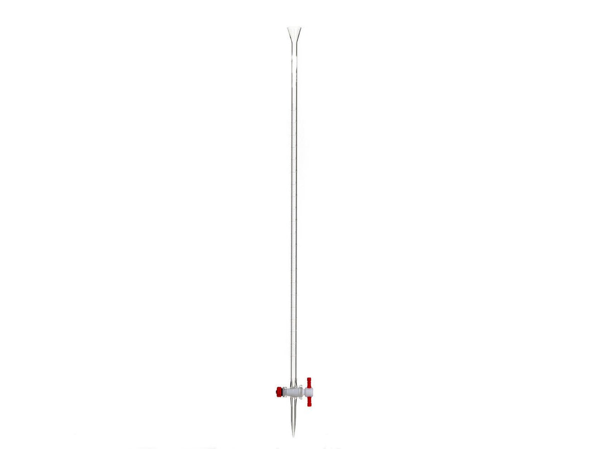 MSE PRO 10mL Acid Burette Transparent Glass (2mm PTFE Valve) for Acid and Alkali