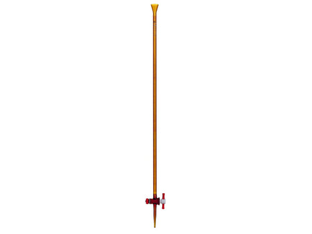 MSE PRO 10mL Acid Burette Brown Glass (2mm PTFE Valve) for Acid and Alkali, 1 Piece/Box