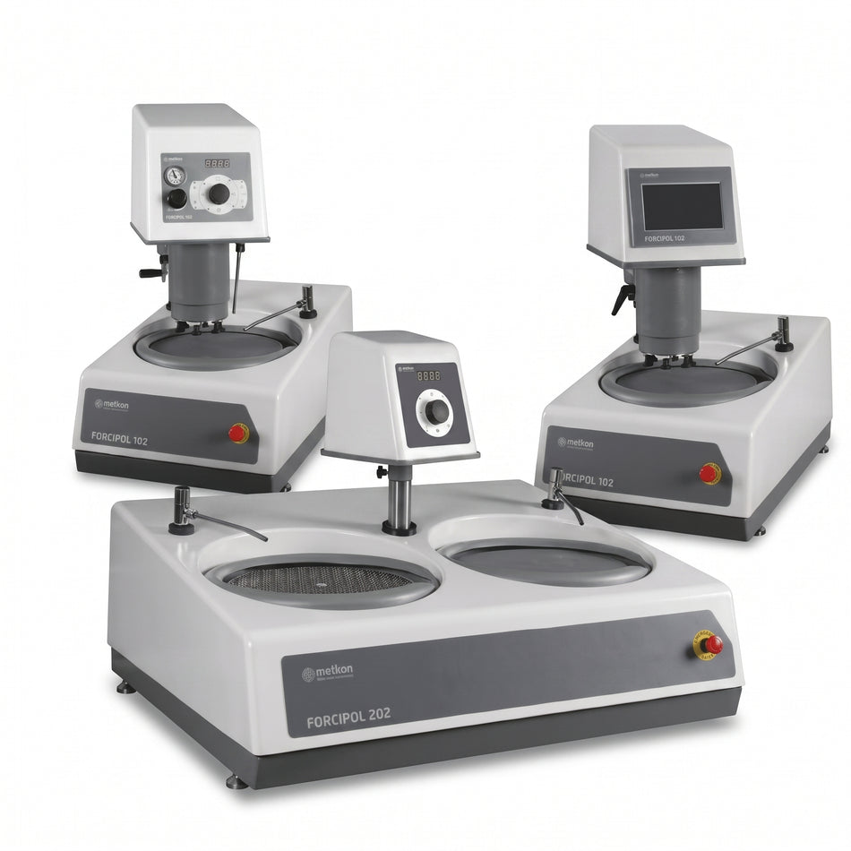 Metkon Grinding and Polishing Machine FORCIPOL 102/202 with Manual, Semi-automatic or Automatic Control Unit AI image