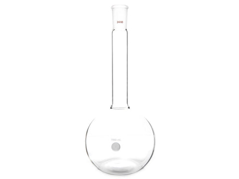 MSE PRO Long Neck Flat Bottom Flask, Grinding Mouth: 24/40, Capacity: 1000mL, Neck Length 138mm