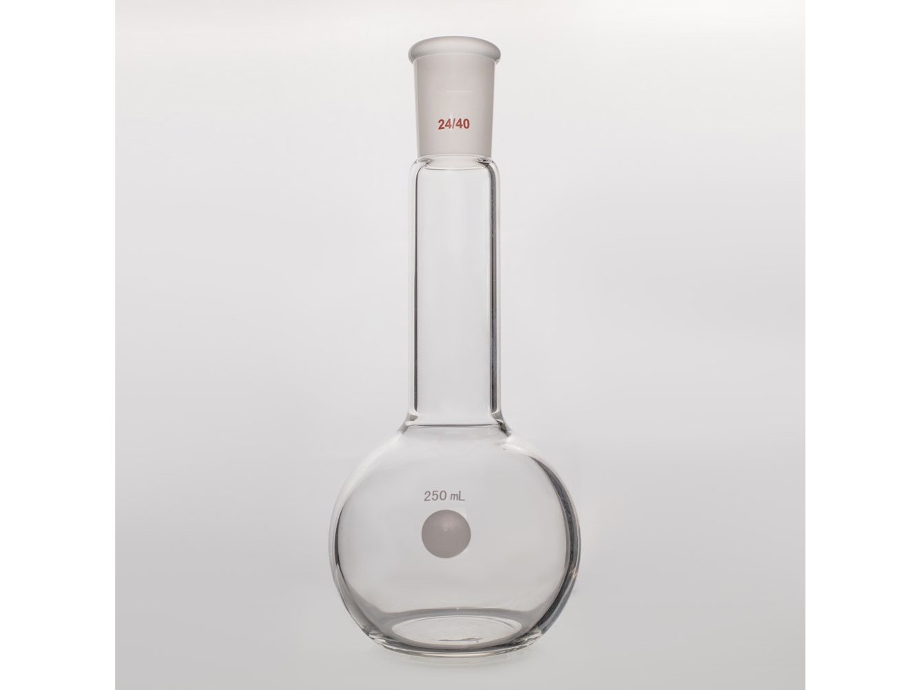 MSE PRO Long Neck Flat Bottom Flask, Grinding Mouth: 24/40, Capacity: 250mL, Neck Length 88mm