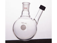 MSE PRO Two-Necked Ball Bottle with Ribbed Mouth, Grinding Mouth: 14/20, 100mL