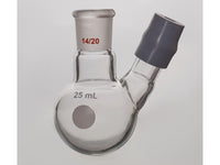 MSE PRO Thermometer Sleeve Round Bottom Flask with Rubber Cap, Capacity: 25mL, Grinding Mouth: 14/20
