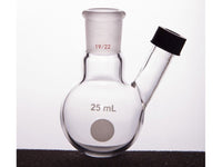MSE PRO Two-Necked Ball Bottle with Ribbed Mouth, Grinding Mouth: 19/22, 25mL