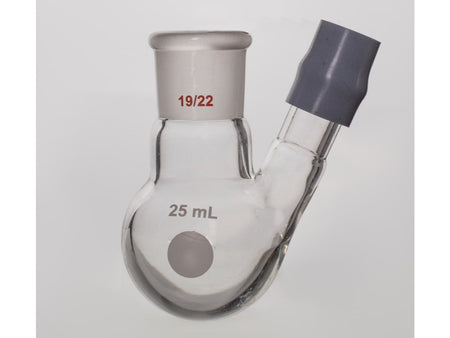 MSE PRO Thermometer Sleeve Round Bottom Flask with Rubber Cap, Capacity: 25mL, Grinding Mouth: 19/22
