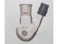 MSE PRO Thermometer Sleeve Round Bottom Flask with Rubber Cap, Capacity: 25mL, Grinding Mouth: 19/22