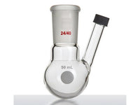 MSE PRO Two-Necked Ball Bottle with Ribbed Mouth, Grinding Mouth: 24/40, 50mL