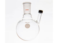 Two-Necked Ball Bottle with Ribbed Mouth, Grinding Mouth: 24/40, 250mL
