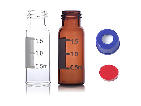 MSE PRO 1.5 mL Scaled Chromatography Injection Vials with Composite Gasket, Laboratory Supplies, MSE Supplies LLC, MSE Supplies