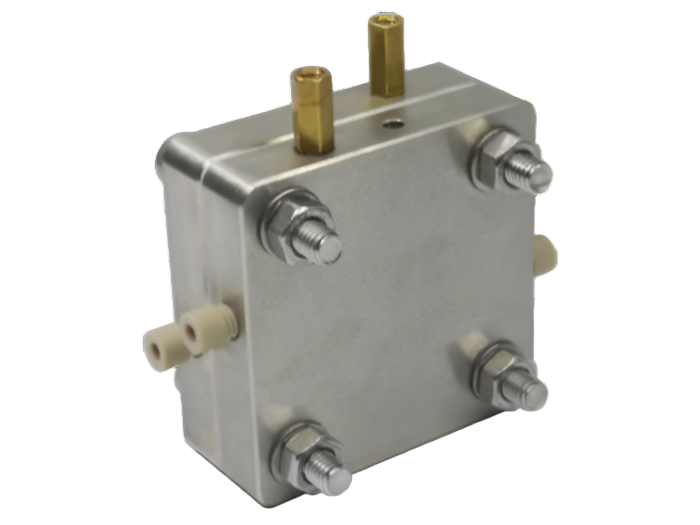 1cm² AEM Electrolyzer Hardware - Serpentine Flow Field, Au-Ni + Au-Ni End Plate, Electrochemical Products, MSE Supplies LLC, MSE Supplies