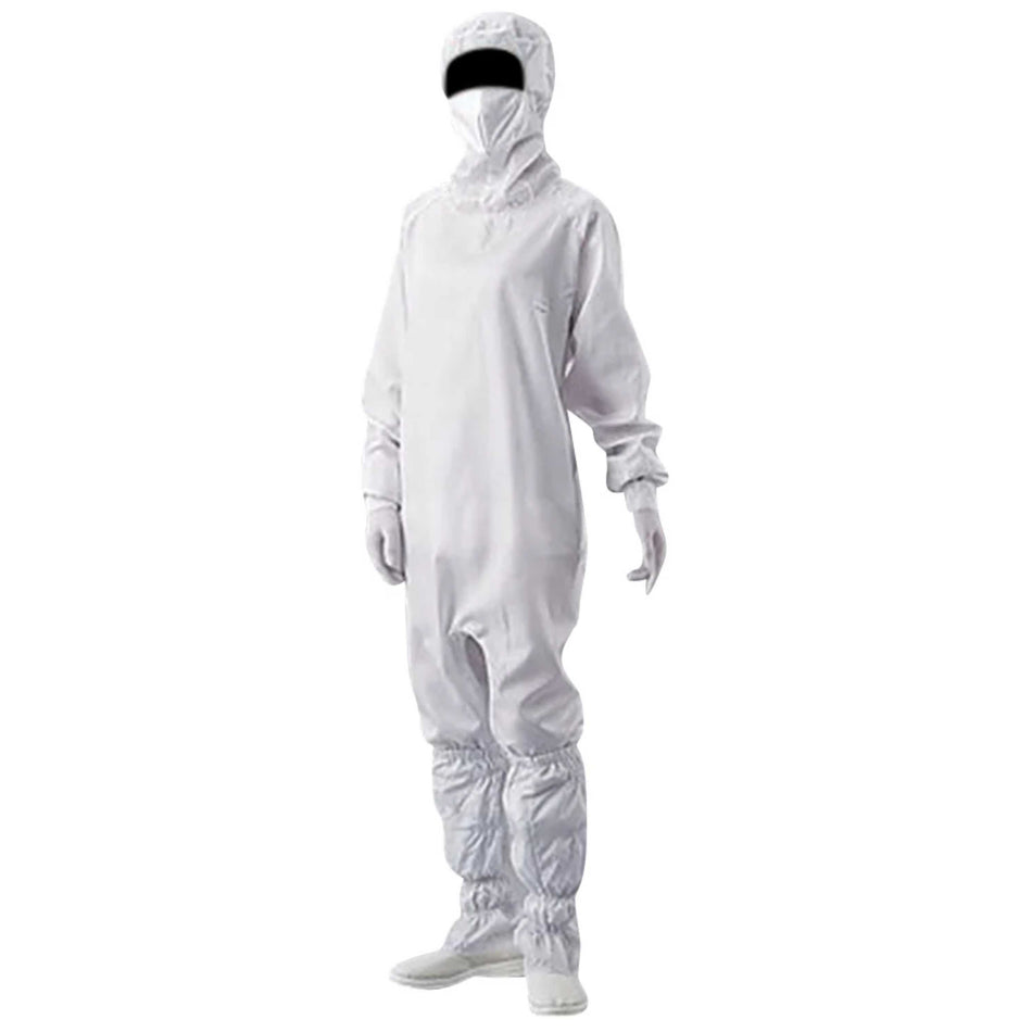 ASPURE Clean Room Wear (Hood, Mask Integral, Hyde Fastener) White M