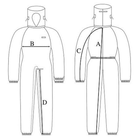 ASPURE Clean Room Wear (Hood, Mask Integral, Hyde Fastener) White L