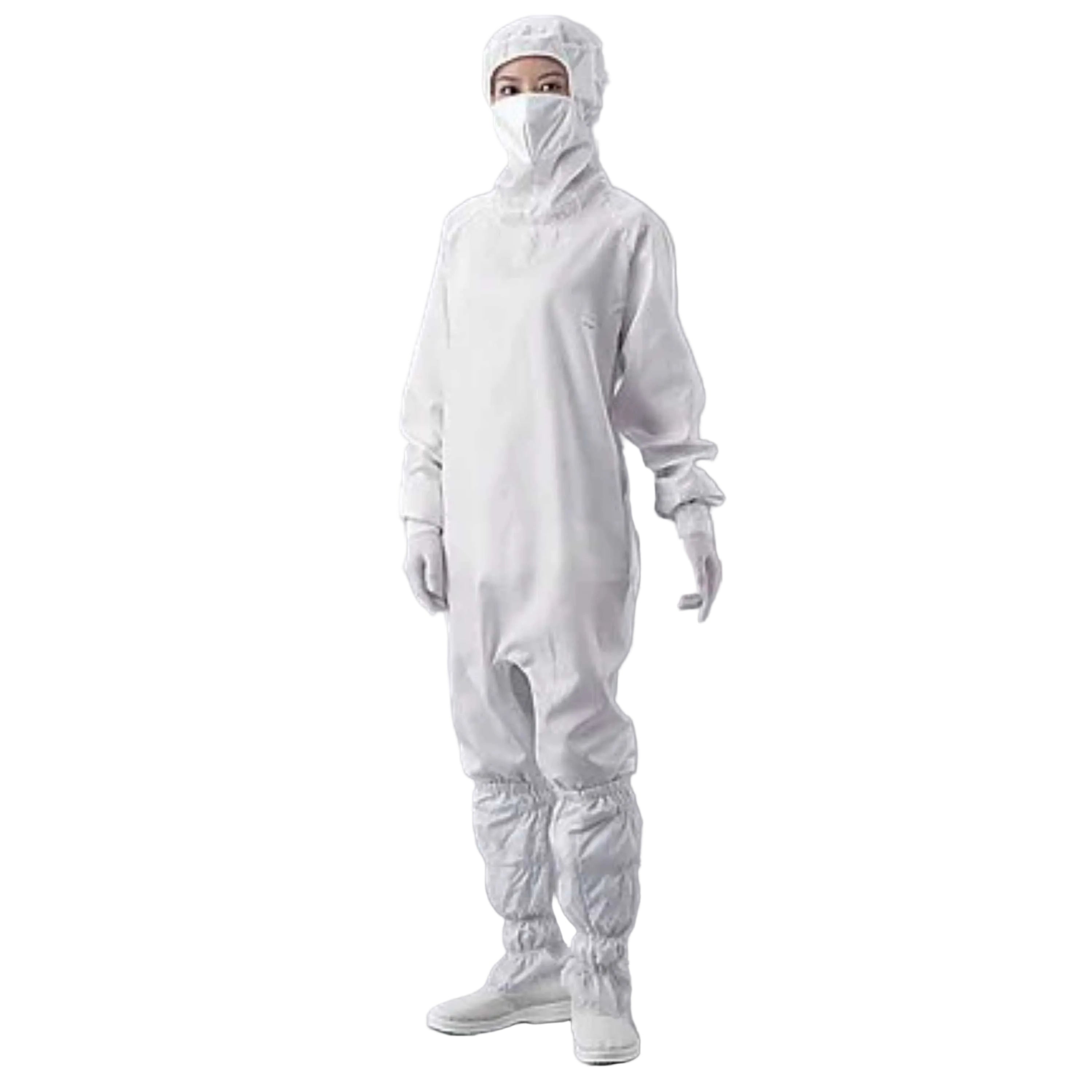 ASPURE Clean Room Wear (Hood, Mask Integral, Hyde Fastener) White L