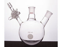 MSE PRO Glass Door Two-Mouth Reaction Bottle, Capacity: 250mL, Main Mouth: 14/20, Side Mouth: 14/20