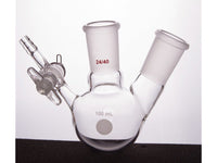 MSE PRO Glass Door Two-Mouth Reaction Bottle, Capacity: 100mL, Main Mouth: 24/40, Side Mouth: 24/40