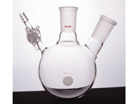 MSE PRO Glass Door Two-Mouth Reaction Bottle, Capacity: 500mL, Main Mouth: 24/40, Side Mouth: 24/40