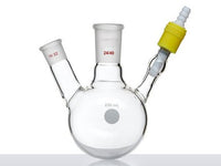 MSE PRO Two-Port Reaction Sphere Bottle with Vent Hole and High Vacuum Valve, Main Port 24/40, Side Port 19/22, Capacity 250mL