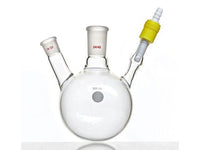 MSE PRO Two-Port Reaction Sphere Bottle with Vent Hole and High Vacuum Valve, Main Port 24/40, Side Port 19/22, Capacity 500mL