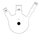 MSE PRO Two-Port Reaction Sphere Bottle with Vent Hole and High Vacuum Valve, Main Port 19/22, Side Port 14/20, Capacity 250mL