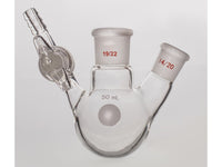 MSE PRO Glass Door Two-Mouth Reaction Bottle, Capacity: 50mL, Main Mouth: 19/22, Side Mouth: 14/20