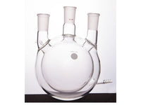 MSE PRO Jacketed All-Inclusive, Straight Three-Mouth Round Bottom Ball Bottle, Middle Grinding Mouth: 24/40, Side Mouth: 24/40, 1000mL
