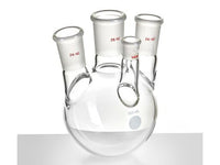 MSE PRO Small Angle Four-Mouth Ball Bottle, Main Mouth: 29/42, Side Mouth: 24/40, Front Mouth: 14/20, 500mL