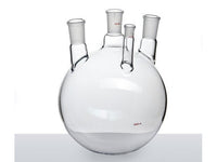 MSE PRO Small Angle Four-Mouth Ball Bottle, Main Mouth: 24/40, Side Mouth: 24/40, Front Mouth: 14/20, 3L - MSE Supplies LLC