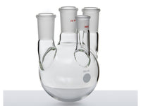 MSE PRO Small Angle Four-Mouth Ball Bottle, Main Mouth: 24/40, Side Mouth: 24/40, Front Mouth: 19/22, 500mL