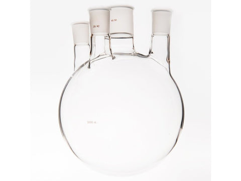 MSE PRO Small Angle Four-Mouth Round Bottom Ball Bottle, Middle Grinding Mouth: 45/50, Side Grinding Mouth: 29/42, 5000mL