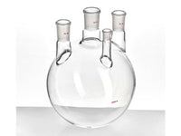 MSE PRO Straight Four-Mouth Round Bottom Ball Bottle, Main Mouth: 29/42, Side Mouth: 24/40, Front Mouth: 14/20, 3000mL