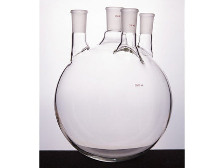 MSE PRO Straight Four-Mouth Round Bottom Ball Bottle, Middle Grinding Mouth: 29/42, Side Grinding Mouth: 24/40, 5000mL