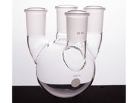 MSE PRO Straight Four-Mouth Round Bottom Ball Bottle, Middle Grinding Mouth: 29/42, Side Grinding Mouth: 29/42, 500mL