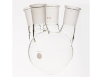MSE PRO Small Angle Four-Mouth Round Bottom Ball Bottle, Middle Grinding Mouth: 29/42, Side Grinding Mouth: 29/42, 500mL