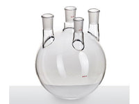 MSE PRO Straight Four-Mouth Round Bottom Ball Bottle, Main Mouth: 29/42, Side Mouth: 29/42, Front Mouth: 24/40, 5000mL