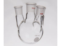MSE PRO Small Angle Four-Mouth Round Bottom Ball Bottle, Middle Grinding Mouth: 19/22, Side Grinding Mouth: 14/20, 100mL