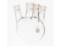 MSE PRO Small Angle Four-Mouth Round Bottom Ball Bottle, Middle Grinding Mouth: 19/22, Side Grinding Mouth: 14/20, 250mL