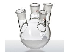 MSE PRO Small Angle Four-Mouth Ball Bottle, Main Mouth: 19/22, Side Mouth: 19/22, Front Mouth: 14/20, 250mL