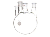 MSE PRO Small Angle Four-Mouth Round Bottom Ball Bottle, Middle Grinding Mouth: 19/22, Side Grinding Mouth: 14/20, 500mL