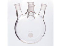 MSE PRO Slanted Four-Mouth Round Bottom Ball Bottle, Middle Grinding Mouth: 14/20, Side Grinding Mouth: 14/20, 500mL