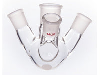 MSE PRO Slanted Four-Mouth Round Bottom Ball Bottle, Middle Grinding Mouth: 19/22, Side Grinding Mouth: 14/20, 25mL