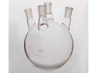 MSE PRO Slanted Four-Mouth Round Bottom Ball Bottle, Middle Grinding Mouth: 24/40, Side Grinding Mouth: 24/40, Front Grinding Mouth: 24/40, 3000mL