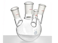 MSE PRO Slanted Four-Mouth Round Bottom Ball Bottle, Middle Grinding Mouth: 29/42, Side Grinding Mouth: 24/40, Front Grinding Mouth: 14/20, 500mL