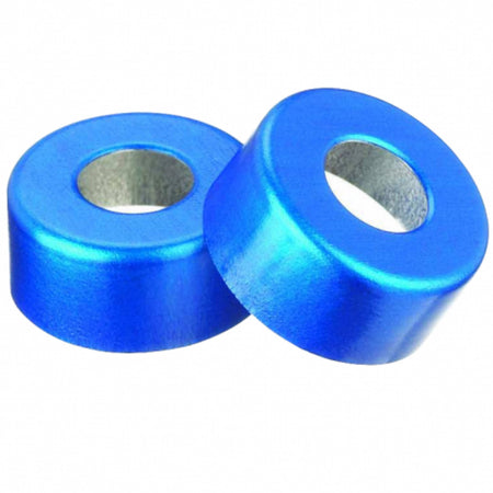WHEATON® Unlined Aluminum Seal, 13mm, Blue, Open Top
