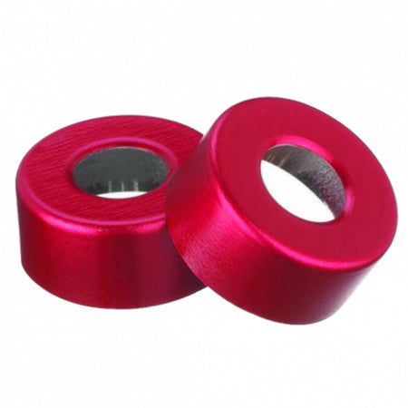 WHEATON® Unlined Aluminum Seal, 13mm, Red, Open Top
